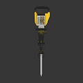 Professional Yellow And Black Demolition Hammer With Handle And Pointed Chisel Bit For Construction Work 3d model