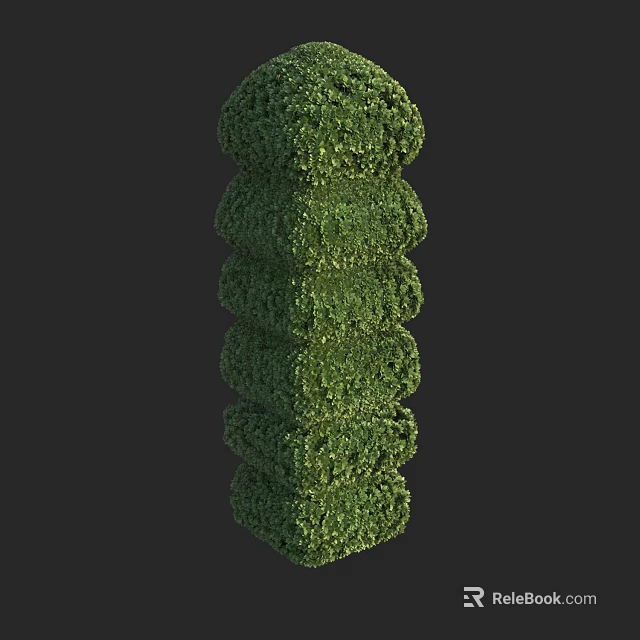 Trimmed Green Shrub With Spiral Columnar Shape For Garden Landscaping Design 3d model 