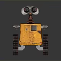 Rusty Yellow WALL E Robot With Large Eyes Mechanical Arms And Tread Tracks