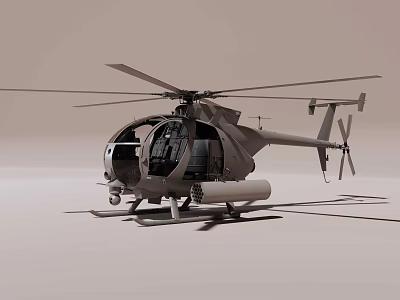 Modern Utility Helicopter With Rotor System Fuselage Landing Gear And Equipment Pods 3d model