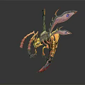 Vibrant Colored Game Movie Character With Insectoid Wings And Sharp Claws