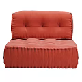 Cozy Orange Single Sofa With Tufted Backrest And Pleated Seat Edges 3d model