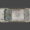 a car overgrown with weeds 3d model