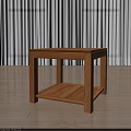 Wooden Modern Side Table With Two Tier Storage Shelf In Bright Room