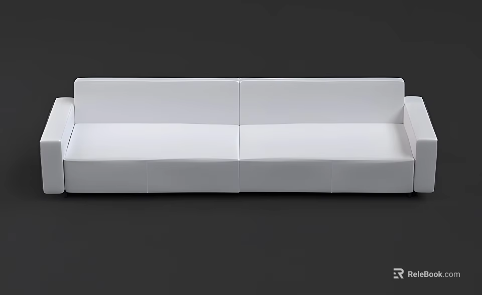 Modern White Sectional Sofa With Clean Lines And Comfortable Seats 3d model
