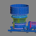 Blue Vertical Industrial Crusher Equipment With Motor And Base Stand