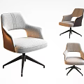 Modern Stylish Office Chairs With Light Gray Upholstery Armrests And Black Star Base