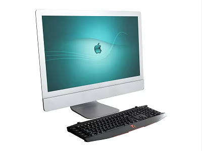 Modern All in One Desktop Computer With Display Screen And Wireless Keyboard Design 3d model