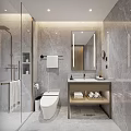 Hotel Guest Room with Large Bed Open Kitchen Marble Countertop Living Area and Modern Design