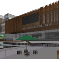 Modern Multi Storey Building With Glass Curtain Wall Balconies Wooden Elements And Green Plants