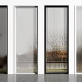 Modern Interior Glass Doors With Four Different Patterns Black Frames And Outdoor View 3d model