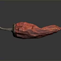 Dried Red Chili Pepper With Vibrant Red Color And Wrinkled Texture On Dark Background