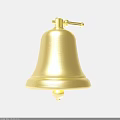 Polished Golden Bell With Decorative Handle And Metallic Shiny Finish