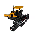 Yellow Road Roller With Cab And Paving Tracks For Construction Projects 3d model