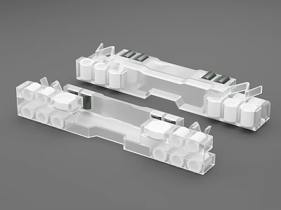 White Plastic Structural Components With Geometric Shapes And Slots Design 3d model