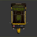 Yellow Tuk Tuk With Brown Canopy Colorful Decorations And Green Lights