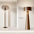 Modern Floor Lamps Transparent Glass And Brown Metal Designs With Round Shades