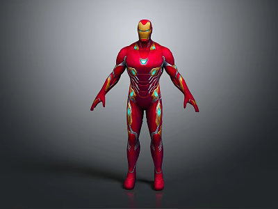 Iron Man Game and Movie Character with Red and Gold Armor 3d model