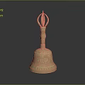 Reflective Brass Carved Bell Decor For Classic Furniture Accent Piece
