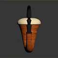 Classic Handcrafted Tobacco Pipe With Orange Wooden Bowl White Mouthpiece and Black Stem