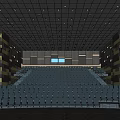 Modern Cinema Theater Interior With Rows Of Comfortable Seats And Design Features