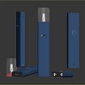 Blue Portable Electronic Vaping Devices with Transparent Caps and USB Ports