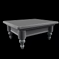 Wooden Square Coffee Table With Carved Legs And Rustic Design 3d model