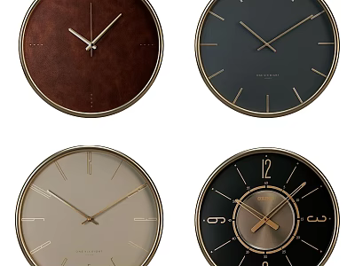 Stylish Modern Wall Clocks With Various Colors And Classic Designs For Home Decor 3d model