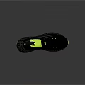 Modern Black Sports Shoes With Iridescent Stripes Yellow Laces Green Tongue And Textured Sole