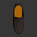 Elegant Purple Leather Loafers With Sleek Surface And Brown Reflective Sole
