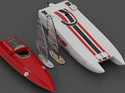 Different Types Of Yachts Displayed Together 3d model