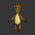 Cartoon Giraffe Plush Toy With Yellow Body Brown Spots And Long Neck