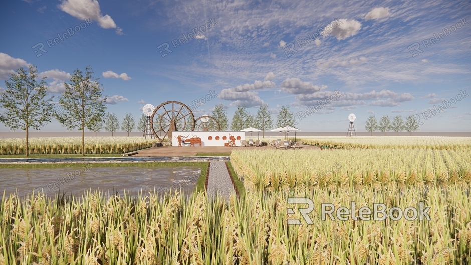 Modern paddy rural agricultural landscape model