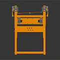 Industrial Equipment With Yellow Metal Frame Cross Support And Platform Base