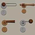 Various Styles of Wooden and Metal Door Handles with Knobs