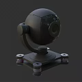 Black Spherical Surveillance Camera With Stable Mounting Base And Bracket Design 3d model