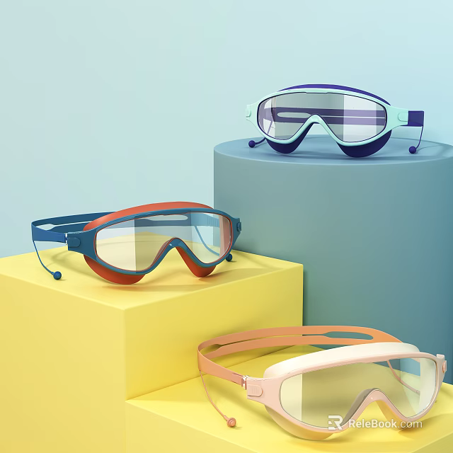 Colorful Fashion Jewelry Pieces Displayed On Colored Cube Stands With Modern Design 3d model 