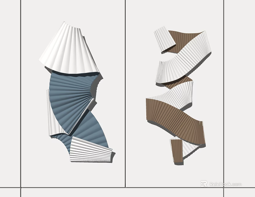 Modern Geometric Wall Decor With Folding Design And Multi Color Patterns 3d model