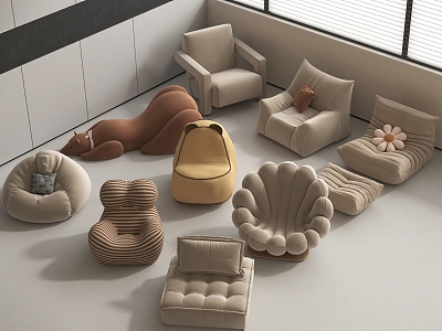 Lazy Sofa Single Sofa 3d model