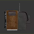 Vintage Electronic Appliance Retro Television With Wooden Case Antenna And Knobs