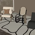 Middle Style Single Sofa 3d model