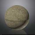 Vintage Globe With Beige Surface And Detailed Star Charts On Dark Background
