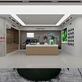 Reception Desk in Enterprise Intelligent Air System Experience Store with Display Screens and Equipment