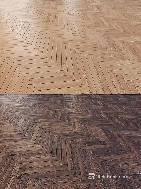 Wooden Flooring Herringbone Pattern Interior With Light And Dark Colors Design 3d model