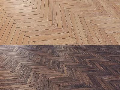Wooden Flooring Herringbone Pattern Interior With Light And Dark Colors Design 3d model