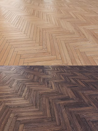 Wooden Flooring Herringbone Pattern Interior With Light And Dark Colors Design 3d model