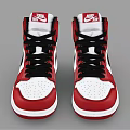 Stylish Nike High Top Red White Black Sneakers with Black Laces and White Sole