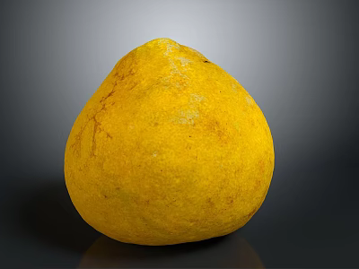 Natural Healthy Fresh Ripe Yellow Pomelo With Textured Skin On Dark Background 3d model