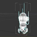 White Futuristic Robot With Antennae Cylindrical Body And Mechanical Legs 3D Render