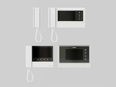 Various Modern Digital Doorbell Intercom Systems With Video Screen And Home Security Design 3d model